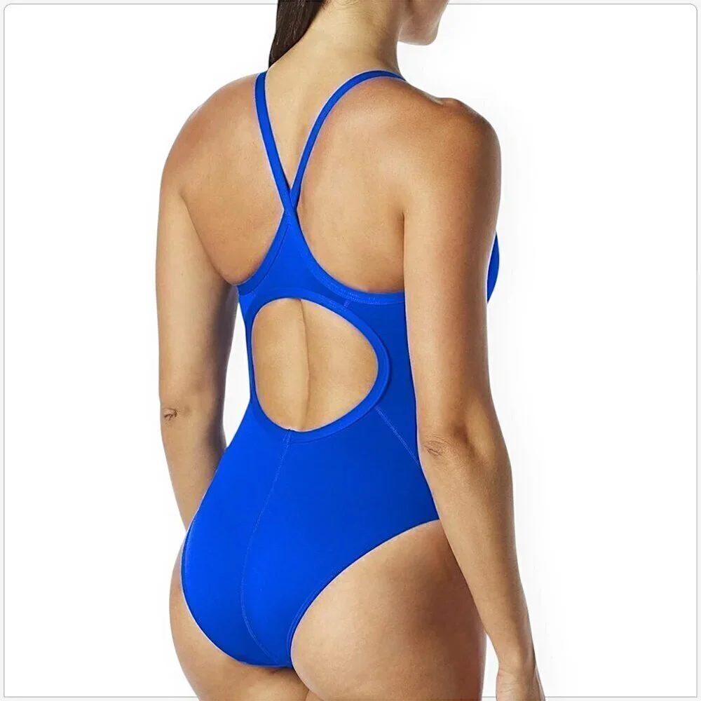 TYR Royal II Blue TYReco Solid Diamondfit One Piece Athletic Swimsuit NWT New 40
